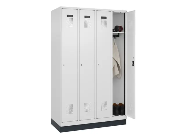 locker,HxBxD 1950x1200x500mm,4vak,vak B 300mm,cil.-slot,sokkel