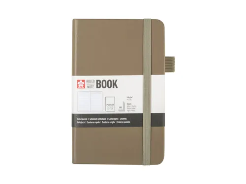 Notitieboek Sakura hard cover pocket lijn sintel 90x140mm