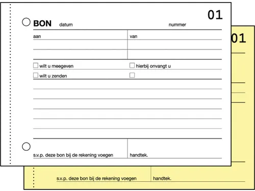 Bonboekje Expres A6 Zelfkopierend 2X50 Blad