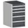 ladekast HxBxD 800x525x650mm 5laden romp RAL7035 front RAL7016