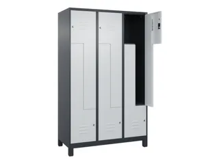 Z-garderobekast,HxBxD 1950x1200x500mm,vak B 200/400mm,cil.-slot,voeten - 2