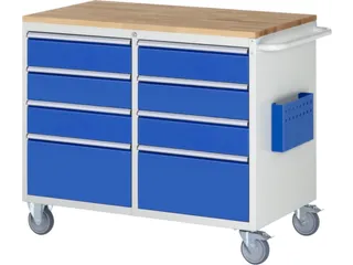 gereedschapswagen,HxBxD 975x1145x650mm,beukblad,draagverm. 450kg - 1