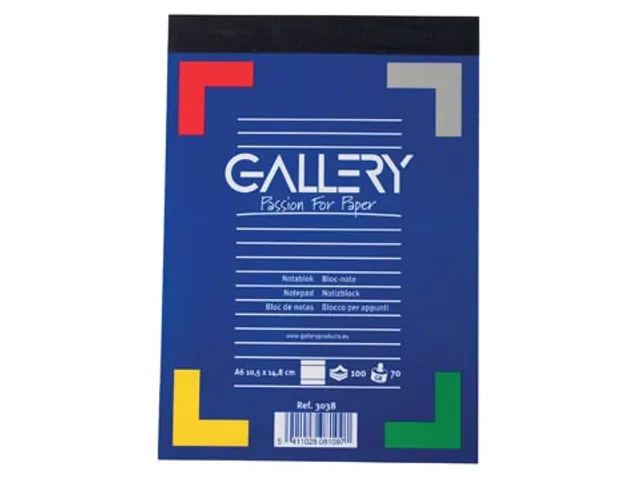 notitieblok, ft A6, gelijnd, blok van 100 vel
