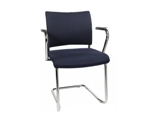 Bezoekersstoel Armleuningen Donkerblauw Stof Zitting 450x480x450mm