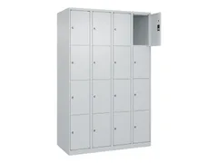 lockerkast,HxBxD 1850x1200x500mm,4x4vakken,vak B 300mm,cil.-slot