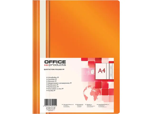 Office Products Snelhechtmap PP A4 Oranje