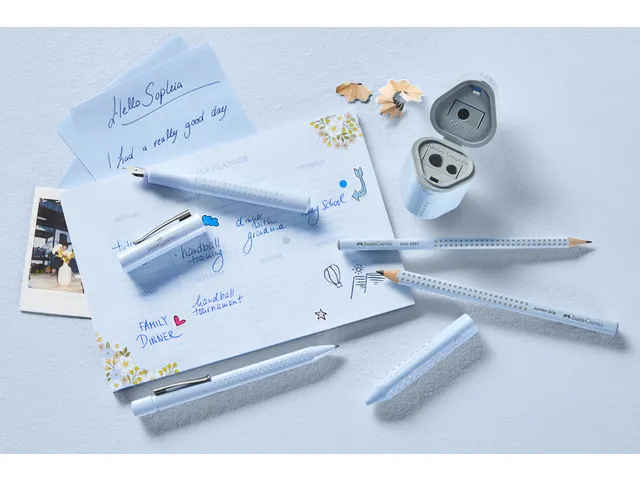 Crayon Faber-Castell Grip 2001 graphite B bleu ciel