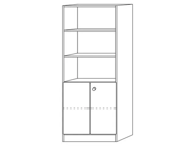 combikast,HxBxD 2004x800x420mm,3 OH,dubbele vleugeldeur,3xhouten vloer