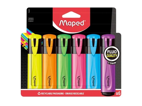Markeerstift Maped Fluo'Peps set à 6 standaard kleuren
