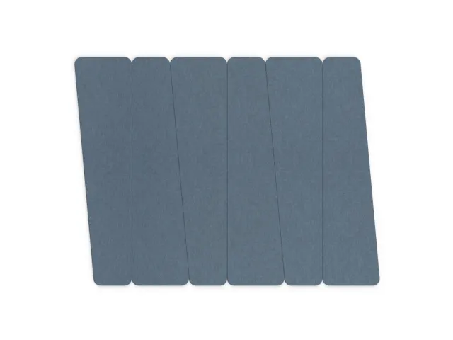 Akoestische PET-vilt trapezium stroken blauw 30x120cm 6 stuks