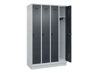 locker,HxBxD 1950x1200x500mm,4vak,vak B 300mm,draaigrendel,sokkel - 2