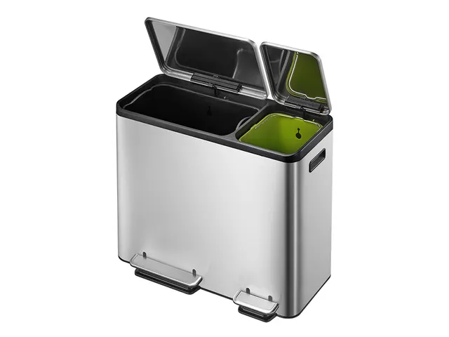 EcoCasa pedaalemmer 30 Liter +15 liter Mat RVS EKO