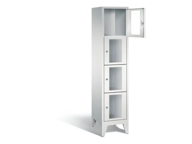 lockerkast 1850x420x500mm 1x4 vakken Cilinderslot Poten, RAL7035