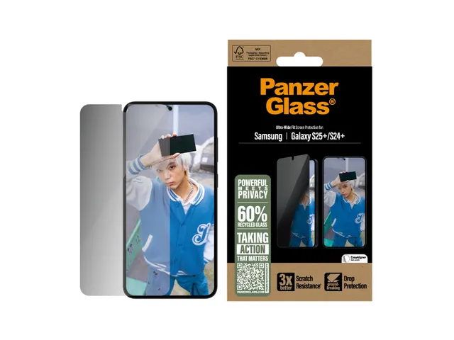PanzerGlass 2-Way Privacy Screen Protector Samsung Galaxy S25+ | S2