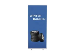 Roll-Banner 85x200 complete set met print "Winterbanden"