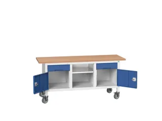 werkbank,HxBxD 830x1750x600mm,multiplexblad,uitrusting: 2laden,2kasten - 1