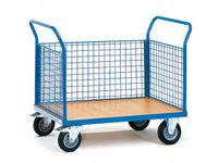 Driewandwagens 1530 Draadgaas 500kg 850x500mm Ral5007 Houten Plaat