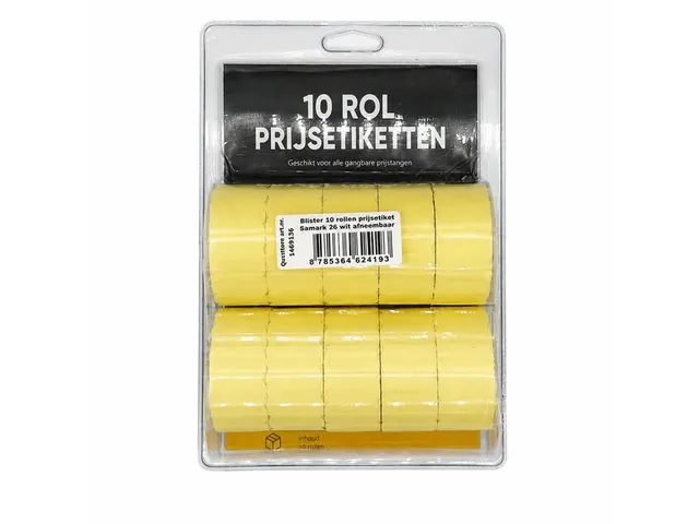 Prijsetiket 12x26mm Sato Samark afneembaar wit