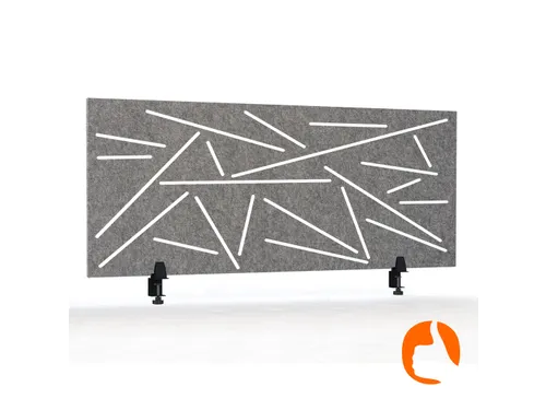 Akoestisch Bureaupaneel met patroon uitsnede 60x160cm Grijs