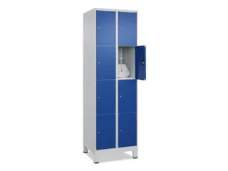 lockerkast,HxBxD 1950x600x500mm,2x4vakken,vak B 300mm,cil.-slot,voeten - 1