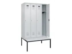 locker met bank,HxBxD 2120x1200x815mm,4vak,vak B 300mm,cilinderslot