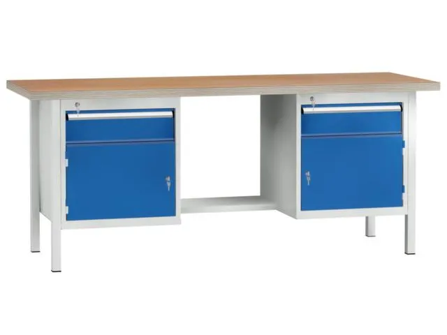 Werkbank 840x2000x700mm 2laden 150mm 2 Kastvakken 350mm