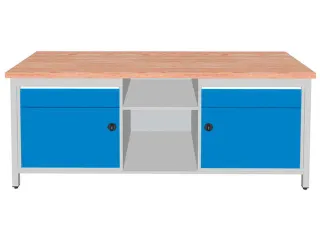 werkbank,HxBxD 860x2000x750mm,onderstel RAL3003,fronten RAL3003 - 2