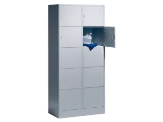 lockerkast,HxBxD 1950x900x480mm,2x5vakken,romp RAL7021,front RAL7021 - 1