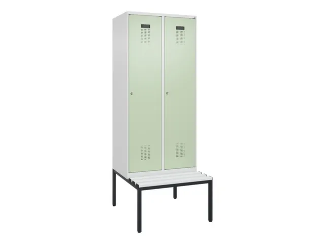 locker met bank,voor scheiding van kleding,HxBxD 2120x800x815mm,2vak