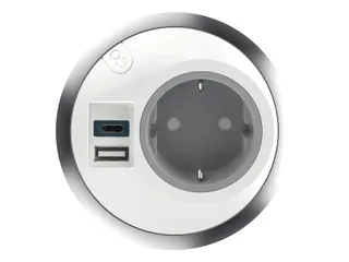 Desktop stekkerdoos Power PixelTUF 1x Schuko + USB A en C 25W Wit - 2