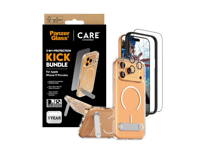 PanzerGlass | CARE by 3-in-1 Feature Kick Bundle iPhone 17 Pro M