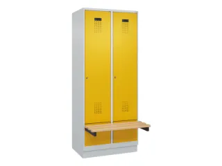 locker met bank,HxBxD 1950x800x815mm,2vak,vak B 400mm,cilinderslot - 2