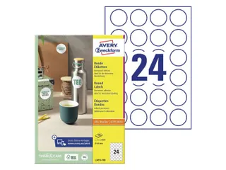 Etiket Avery L3415-10 rond 40mm wit 240stuks - 1
