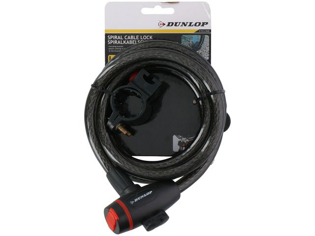 Spiraalslot Dunlop met sleutel zwart | BedrijfsuitrustingShop.be