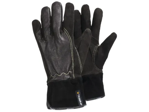Tegera 32 hittebestendige lederen handschoenen, bruin/zwart, maat 7, p