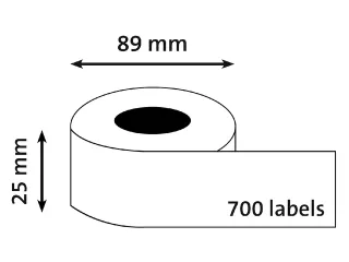 Etiket Dymo LabelWriter industrieel 25x89mm 2 rollen á 350 stuks wit - 2