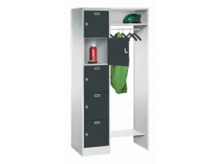 personeelsgarderobe draaigr. 1950x850x500mm 1x5 vakken 400mm RAL7016 - 1
