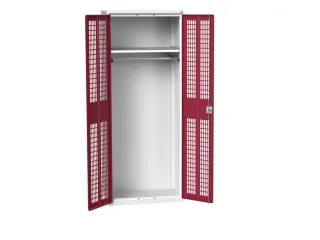 Lockerkast 2000x800x550mm 1 vak, dubbele ventilatiedeur, RAL3004 - 1