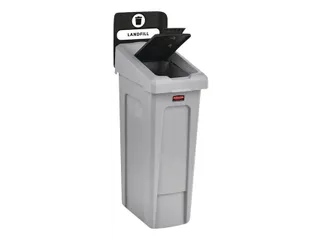 Deksel Rubbermaid Slim Jim Recyclestation gesloten zwart - 4