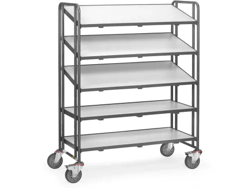 ESD-eurobakkenwagen 9384 300kg 1240x610mm 5 Etages Hout Ral7015