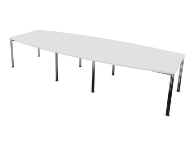 vergadertafel,HxBxD 740x3600x1400mm,vatvormig,Bl-wit