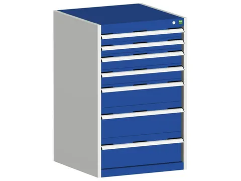 ladekast HxBxD 1000x650x650mm 7laden romp RAL7035 front RAL5010