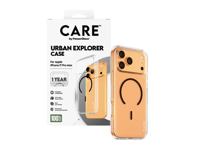 PanzerGlass CARE by Urban Explorer Case Transparent w. Black Mag