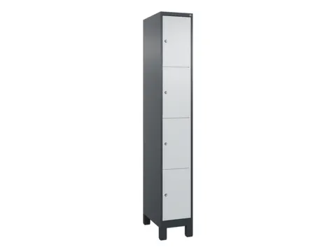 lockerkast,HxBxD 1950x300x500mm,1x4vakken,vak B 300mm,cil.-slot,voeten