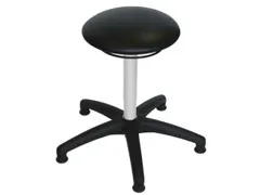 Draaikruk 610-870mm Zwart Kunstleer Gasveer Chroom Voetkruis Glijders