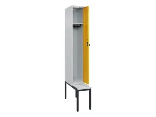 locker met bank,HxBxD 2120x300x815mm,1vak,vak B 300mm,draaigrendel - 1