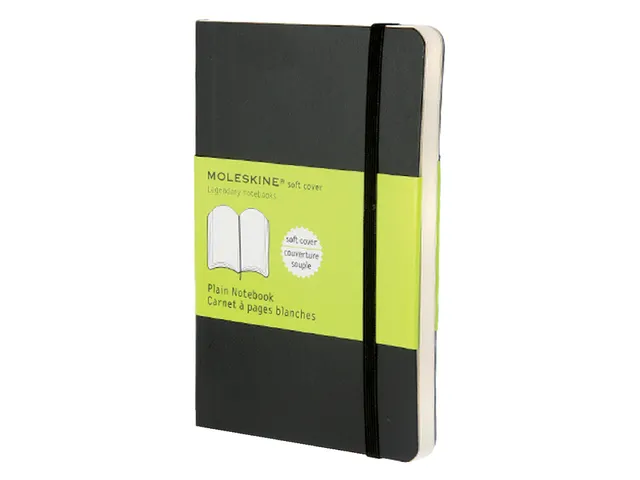 Notitieboek Moleskine pocket 90x140mm blanco soft cover zwart