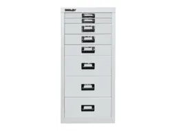 kantoor-ladekast HxBxD 590x279x380mm 8 laden romp verkeerswit staal