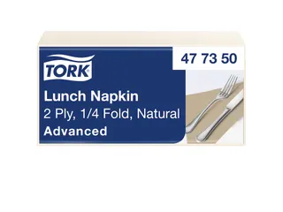 Tork 477350 Lunchservet 33x33cm 2-laags 1/4 vouw 10x200st Natural - 1