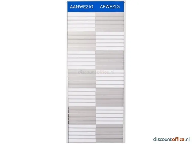 In-uit Bord 30 Namen Aluminium Aan/afwezigheidsbord